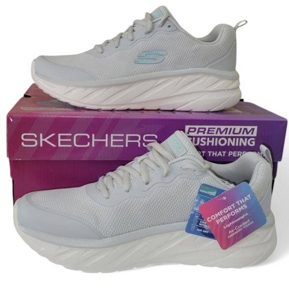 Skechers Women's D'Lux Ultra Sneaker Comfort Lightweight Grey - Picture 7 of 8